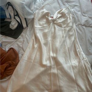 Princess Polly Cream Ruched Babydoll Dress